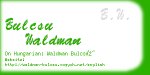 bulcsu waldman business card